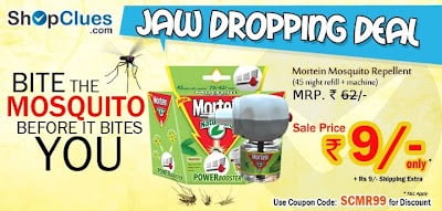 [Xpired] Shopclues Jawdropping Deal: Mortein Mosquito Repellent at Rs.9