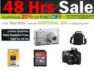 Shopclues 48 hours Sale :Get additional 20% off Camera & accessories