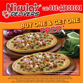 Nirula’s : Buy One Pizza and Get Another Pizza for Free