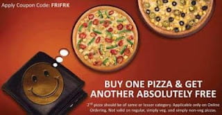 Dominos Buy 1 Get 1 Offer for Today Only