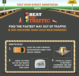 Play Beat the Traffic Game and Get Free Tata nano Merchandises