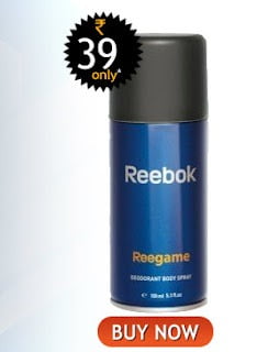 [OOS]Jaw Dropping Deal : Reebok Deodorant (150 ML) Only Rs.39+Rs.9 shipping(Rs.48)