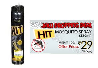 Shopclues Jaw Dropping Deal: Hit Mosquito Spray (320ml) of worth Rs.129 at Rs.29 + (Rs.19 shipping)