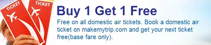 Buy 1 Get 1 On Domestic Flight Tickets @ MakeMyTrip