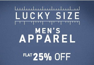 Myntra Lucky Size Sale: Get 25% Extra Discount on already discounted Men’s Apparel