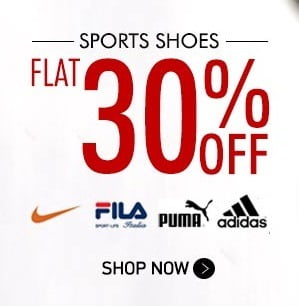 48 Hours Deal: Minimum Flat 30% & Max. 70% Off + 20% Extra Off on Sports Shoes & Branded Apparels (Updated)