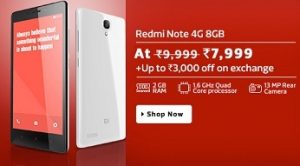 Flat Rs.2000 Off: Redmi Note 4G for Rs.7999 Only @ Flipkart (No Registration Required)