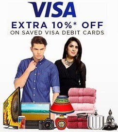 Flat 10% Extra Off for VISA Debit Cards (All Banks) Holders on Min Purchase of Rs.5000 using Flipkart App