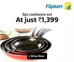 3 Pcs Cookware Sets starts from Rs.1119 @ Flipkart