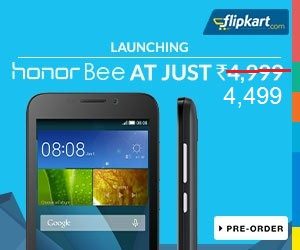 New Launch: Honor Bee (8 GB ROM, 1GB RAM, 1.2 GHz Quad Core Processor) for Rs.4499 Only @ Flipkart