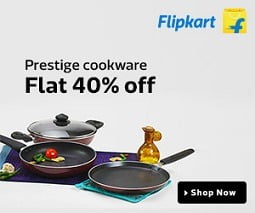 Prestige Cookware – FLAT 40% OFF starts from Rs.240 @ Flipkart