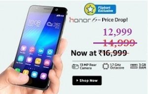 Power Packed Performance: Flat Rs.2000 Off on Huawei Honor 6 Smart Phone for Rs.12999 Only @ Flipkart
