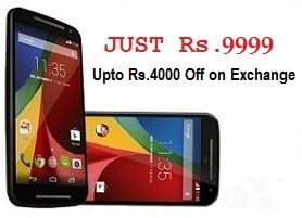 MOTO-G (2nd Gen) with Lollipop Upgrade for Rs.9999 and Up to Rs.4000 Off Under Exchange @ Flipkart