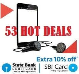 Upto 30% Off on Mobile Phones + Extra 10% Off for SBI Credit / Debit Cards (Valid till 23rd Feb’16)