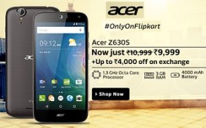 Price Drop – Acer Z630S (32 GB ROM, 3GB RAM, 4000mAh Battery) for Rs.9999 @ Flipkart