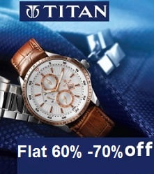 Titan Men’s / Women’s Watches  Flat 60% – 70% Off – Flipkart