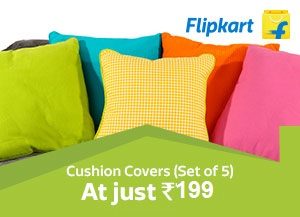 Cushion Covers (Set of 5) – Up to 84% Off  below Rs.199 @ Flipkart (Free Home Delivery)
