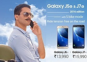 Samsung Galaxy J5 -6 & Samsung Galaxy J7 -6 with S bike Mode Exclusively @ Flipkart for Rs.12990 & Rs.15990