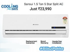 Extra Rs.2000 Off on Sansui 1.5 Ton 5 Star Split AC for Rs.23989 @ Flipkart (Buy 2 Extra 1000 Off )+Free Installation+10% Extra Off with Standard Chartered Credit / Debit Card