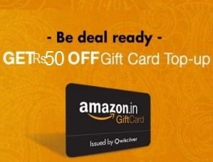 Top-up Amazon.in Gift Cards balance worth Rs.1000 for Rs.950