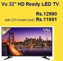 Vu Premium TV 80 cm (32 inch) HD Ready LED Smart Linux TV for Rs.12990 @ Flipkart