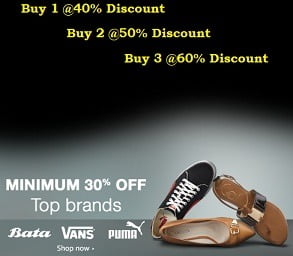 Men’s / Women’s Footwear Up to 60% Off + Buy 1 Get 40% off | Buy 2 Get 50% off | Buy 3 Get 60% off @ Amazon