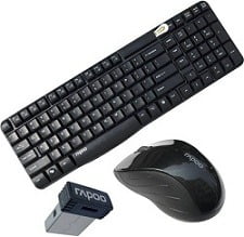 Steal Deal: Rapoo 1860 Wireless Keyboard & Mouse combo  (Common Nano Receiver) for Rs.799 with 3 Yr Warranty @ Flipkart
