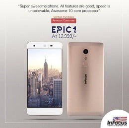 Hot Deal: InFocus Epic 1 Mobile (10 Core Processor, 32 GB ROM, 3 GB RAM, 4G VoLTE, 16MP Camera) for Rs.12999 @ Amazon