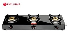 Surya Accent 3 Burner Glass Manual Gas Stove worth Rs.5,500 for Rs.1997 @ Amazon
