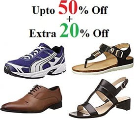Men’s & Women’s Footwear: Up to 50% Off + Additional 20% Off @ Amazon (Limited Period Offer)