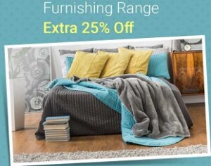 Home Furnishing Range (Bath, Curtain, Living Room, Cushion, Bed) – Extra 25% Off @ Flipkart