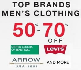 Amazon – Top Brand Men’s Clothing Flat 50% – 70% Off