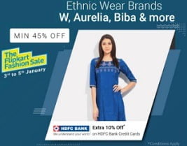Women’s Branded Ethnic Wear (Biba, W, Libas, Aurelia & more) – Minimum 45% Off @ Flipkart