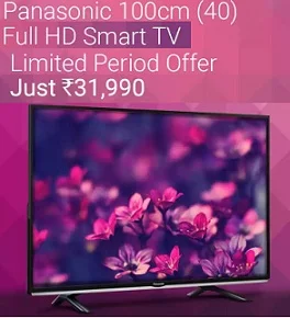Panasonic 100cm (40) Full HD Smart LED TV (TH-40DS500D, 2 x HDMI, 2 x USB) for Rs.31990 @ Flipkart (Limited Period Offer)