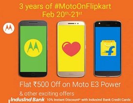 3 Yrs Moto Celebrations on Flipkart – Special Offer on Moto Products (Mobile Phones, Accessories, Headphones)