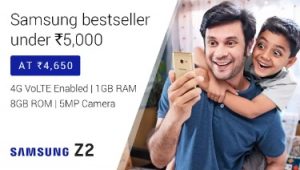 Best Seller : Samsung Z2 (4G VoLTE) Mobile phone just for Rs.4650 @ Flipkart