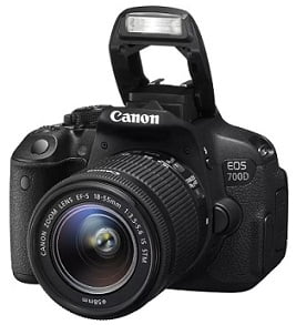 Canon EOS 700D DSLR Camera (Body with EF S18 – 55 mm IS II and EF S55 – 250 mm IS II) for Rs.35999 @ Flipkart