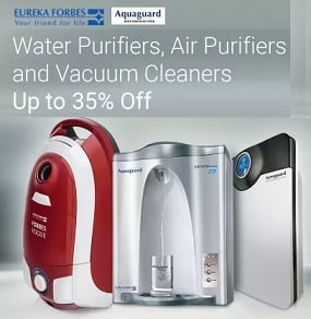 Eureka Forbes Water Purifier, Air Purifier & Vacuum Cleaner – Up to 45% Off @ Flipkart