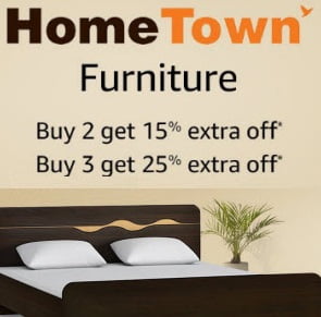 Home Town Furniture – Buy 2 Get 15% off, Buy 3 Get 25% off @ Amazon