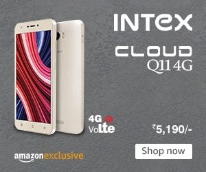 Intex Cloud Q11-4G Mobile (4G VoLTE, VR Enabled) for Rs.5190 – Amazon
