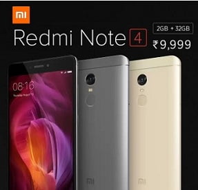 Redmi Note 4 (Black, 32 GB)  (2 GB RAM) for Rs.9999 – Flipkart (Stock available)