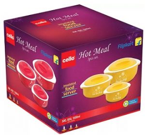 Cello Hot Meal Casserole Set (500 ml, 850 ml, 1500 ml) for Rs.499 – Flipkart