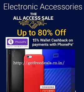 Electronic Accessories Sale – upto 80% Off + 15% Cashback with PhonePe – Flipkart (LAST DAY)