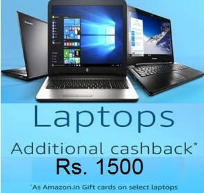 Laptops up to 60% off + Free Rs.1500 Cashback as Amazon Pay Balance – Amazon
