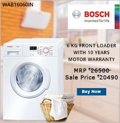 Bosch 6 kg Fully Automatic Front Loading Washing Machine with Heater worth Rs.26500 for Rs.20490