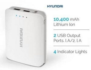 Hyundai MPB 100W 10400 mAh Power Bank  (White, Lithium-ion) for Rs.699 – Flipkart