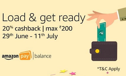 Add Minimum Rs. 500 Balance & Get 20% Cashback as Amazon Pay Balance  (For Paid Prime Members only)