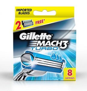 Gillette Mach 3 Turbo Manual Shaving Razor Blades – 8s Pack (Cartridge) worth Rs.1050 for Rs.842 – Amazon