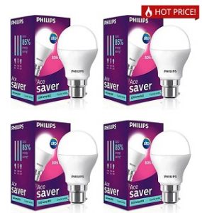 Philips White 9W LED Bulb – Set of 4 for Rs.362 – Amazon