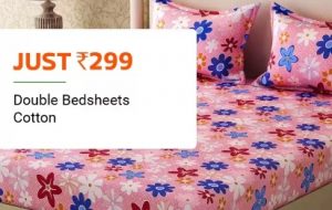 Flipkart- Cotton Double Bedsheets with Pillow Cover for Rs.299